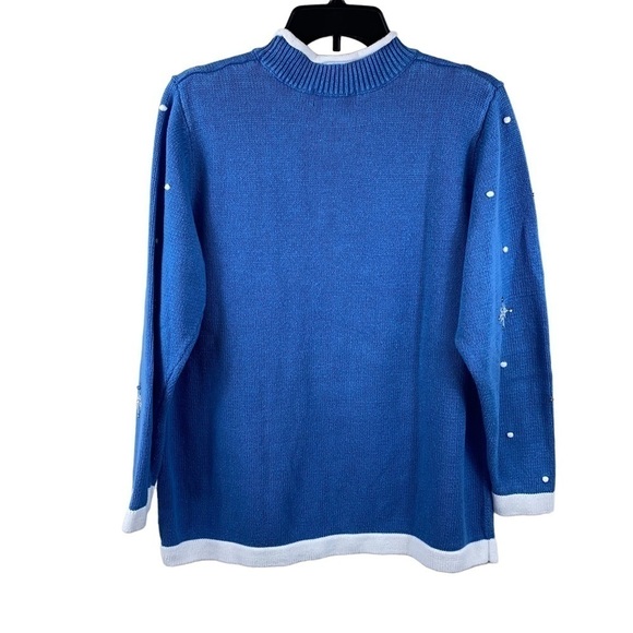 Vintage snowman winter scene snowflake‎ sweater - Picture 7 of 8